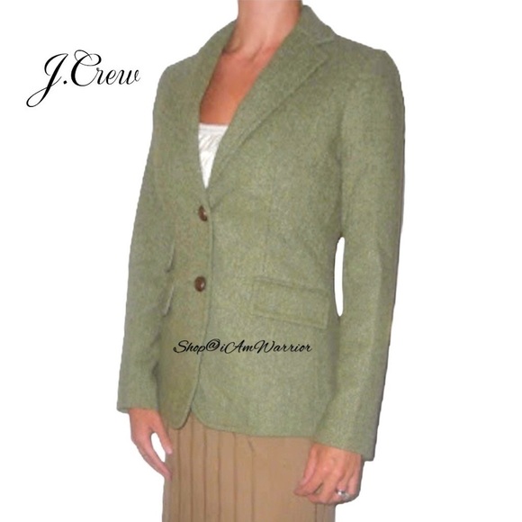 J.Crew sage green herringbone wool Hack ing jacket shop@iamwarrior - Picture 6 of 16